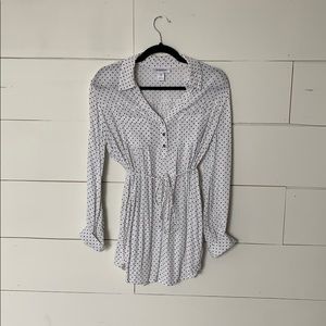 Black and white polka dot Maternity Tunic